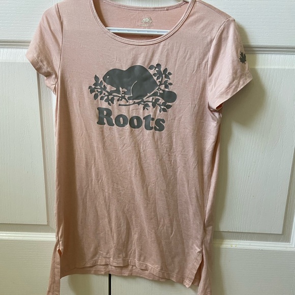 (3/$25) Pink and grey roots kids xxl age 13-14 tshirt euc - Picture 1 of 3